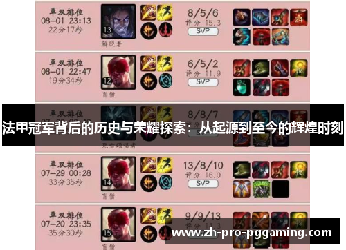 法甲冠军背后的历史与荣耀探索:从起源到至今的辉煌时刻 法甲冠军背后的历史与荣耀探索:从起源到至今的辉煌时刻