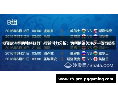 投资欧洲杯的独特魅力与收益潜力分析：为何值得关注这一体育盛事